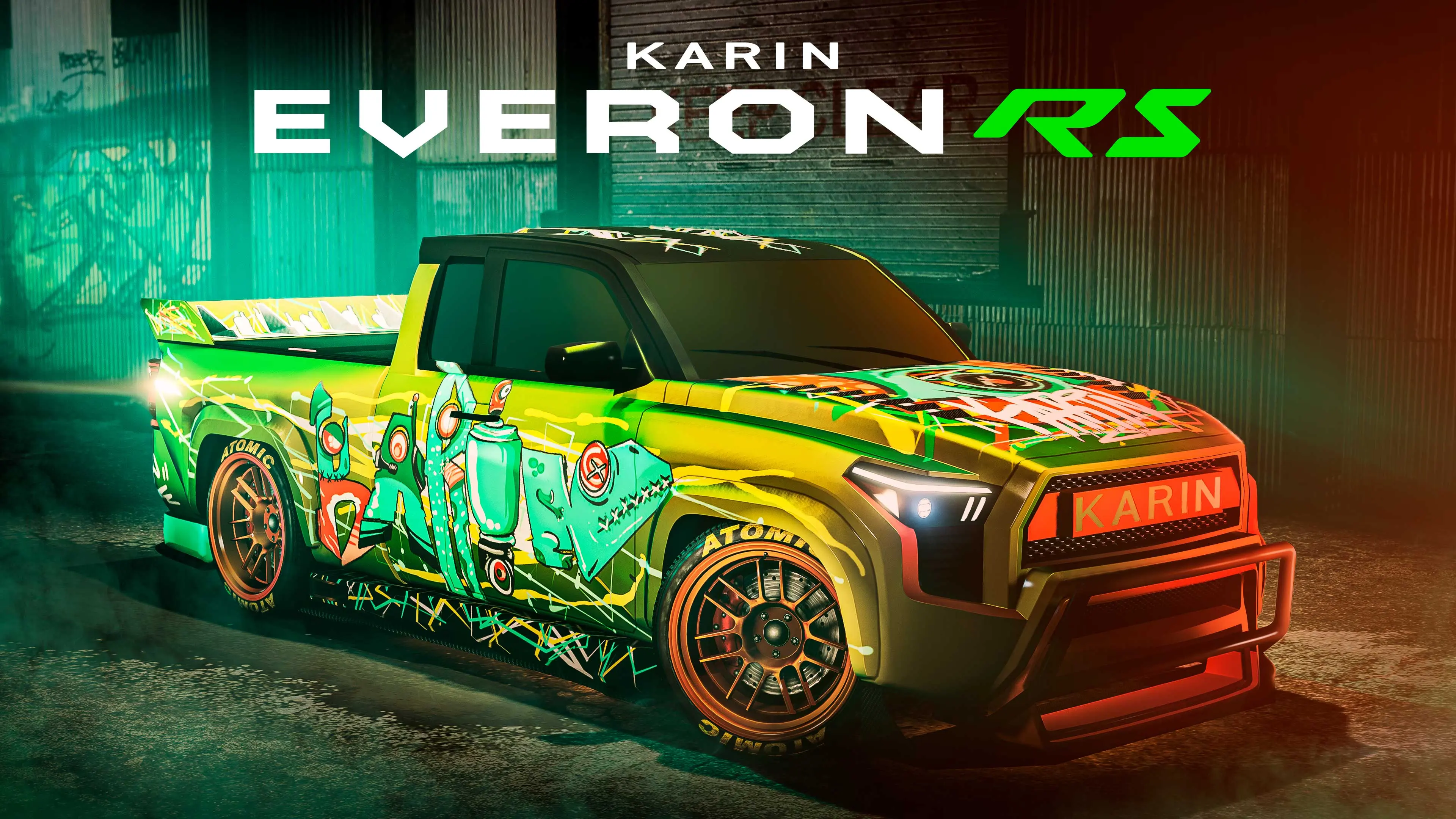 GTA Online poster of the Karin Everon RS SUV wrapped in the colourful Mosh Mosh livery.