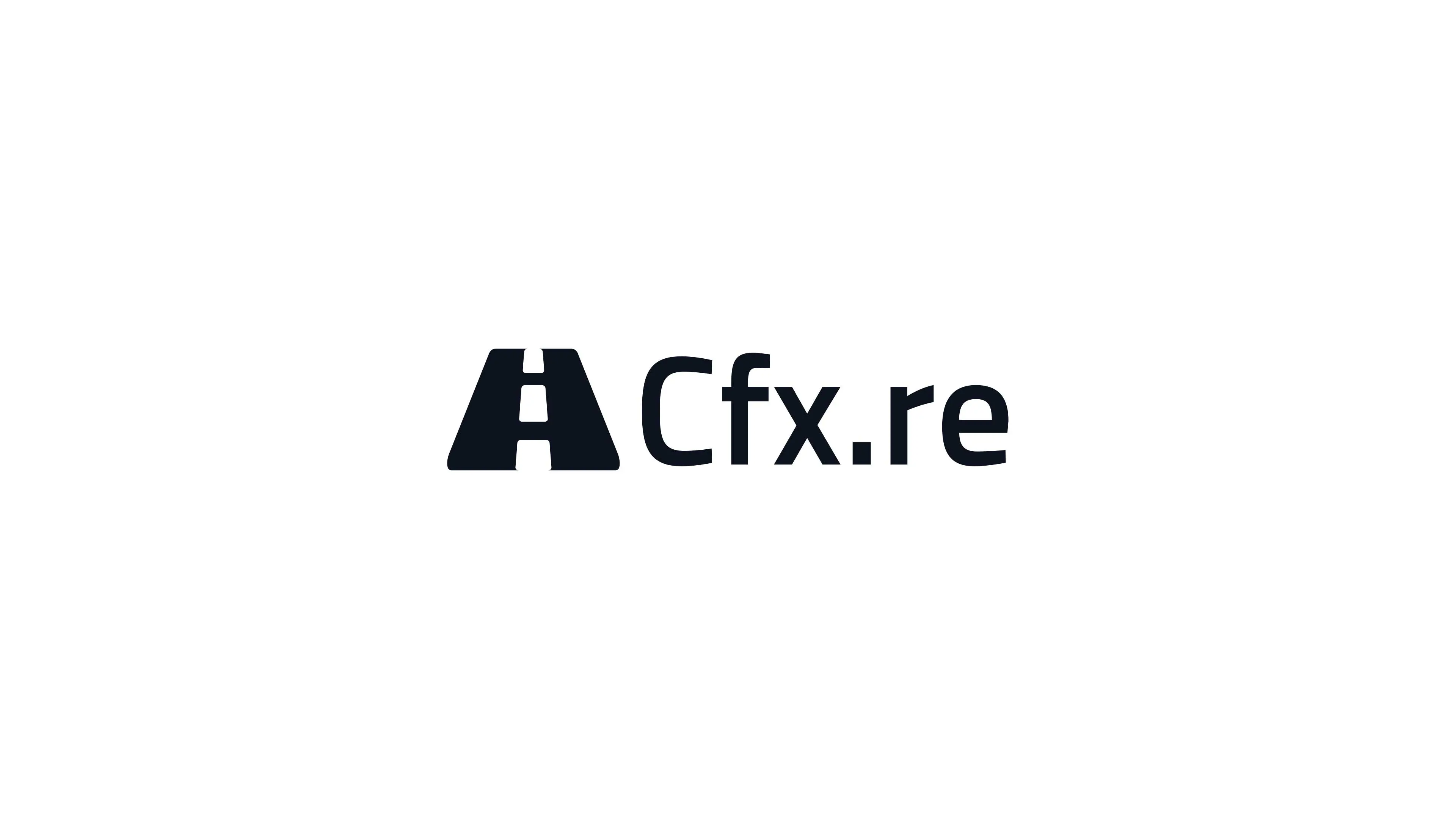 The Cfx.re logo in black on a white background.