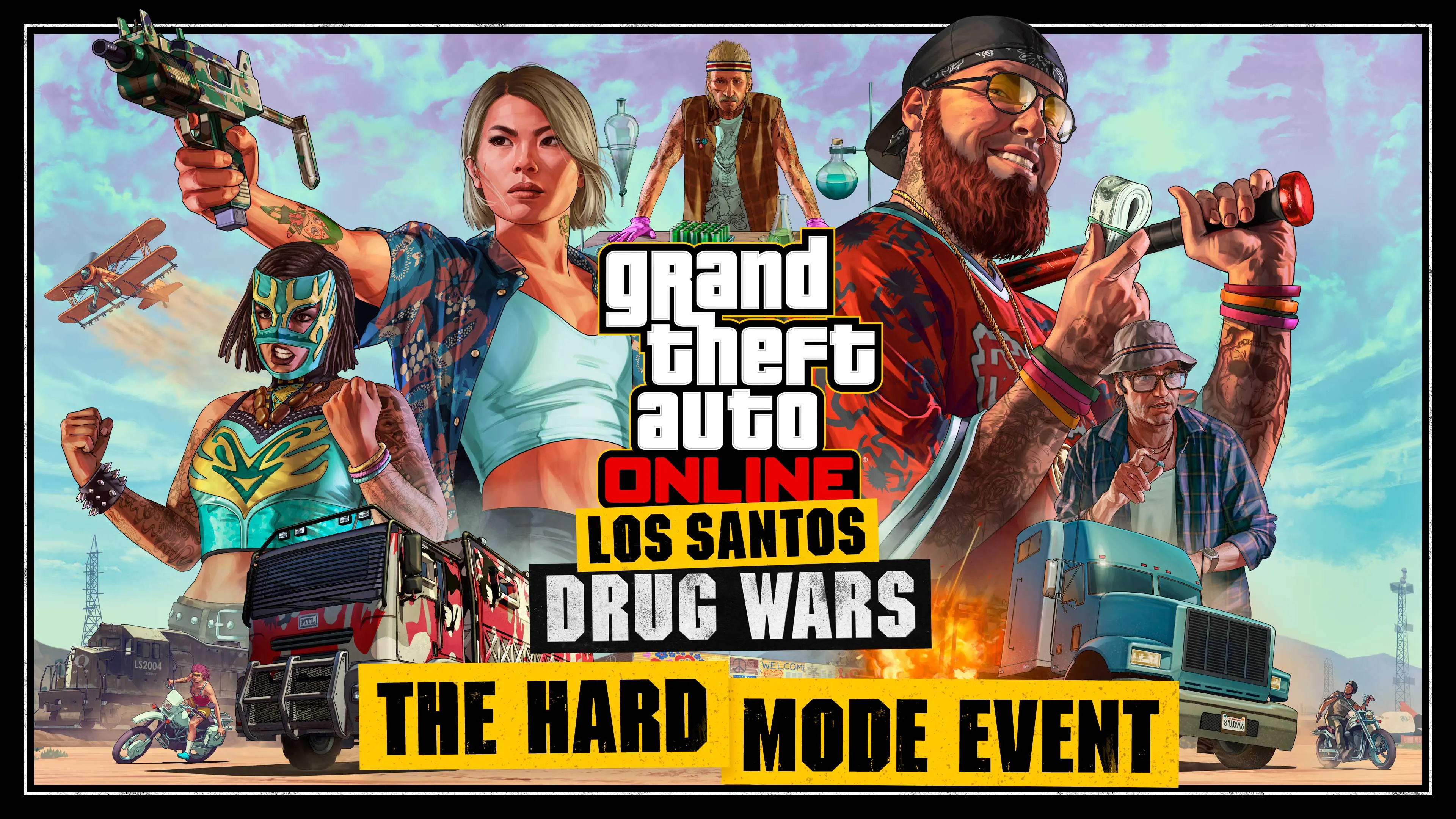 Los Santos Drug Wars artwork featuring the Fooliganz and the text “The Hard Mode Event”.
