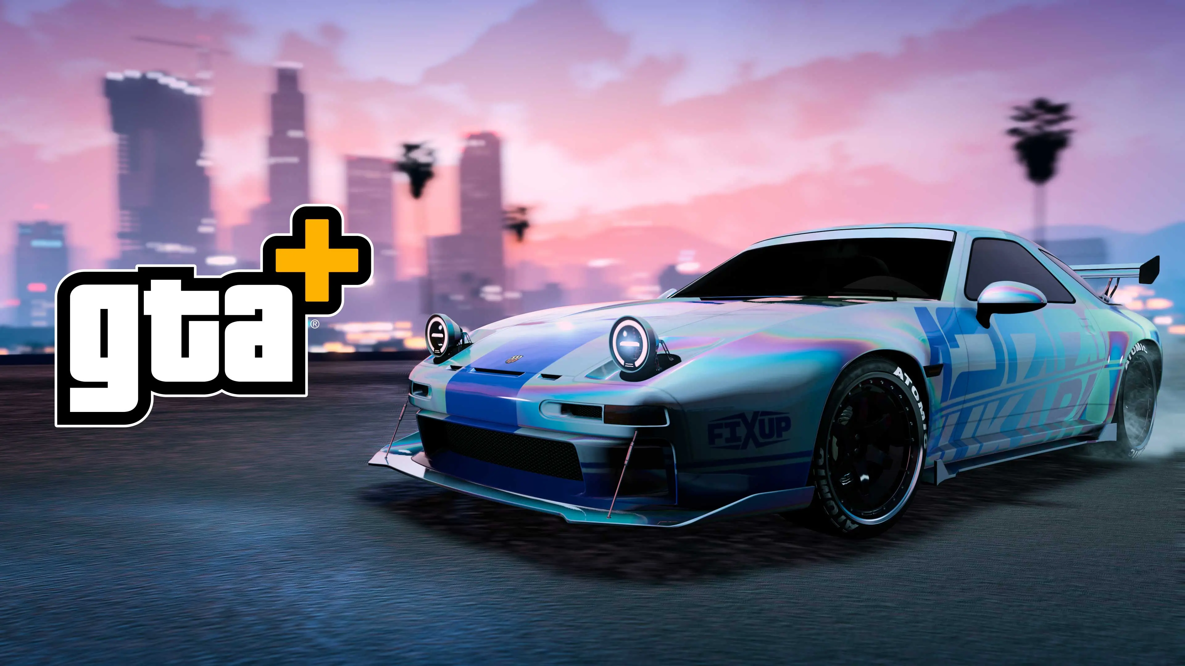 A teal and purple pearlescent Pfister Astrale with blue underglow and a stripe down the middle.